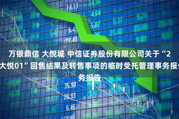 万银鼎信 大悦城 中信证券股份有限公司关于“23大悦01”回售结果及转售事项的临时受托管理事务报告